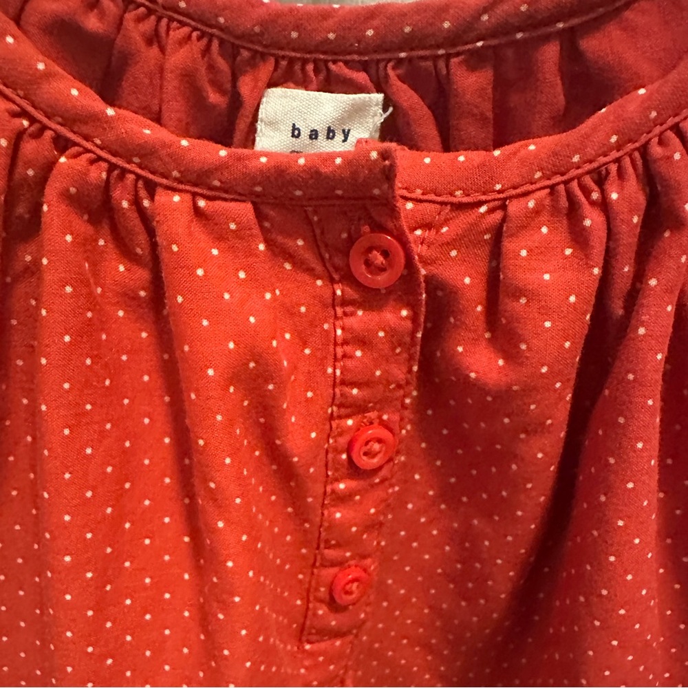GAP • Red Polka Dot dress with Floral Embroidery - Picture 2 of 6